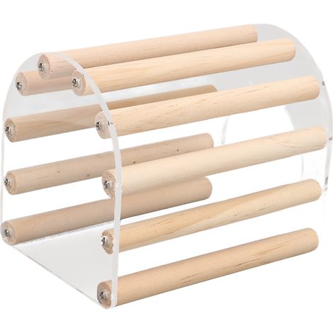 Maison en bois pour hamster, cachette en acrylique transparent, abri pour hamster doré (1/5)