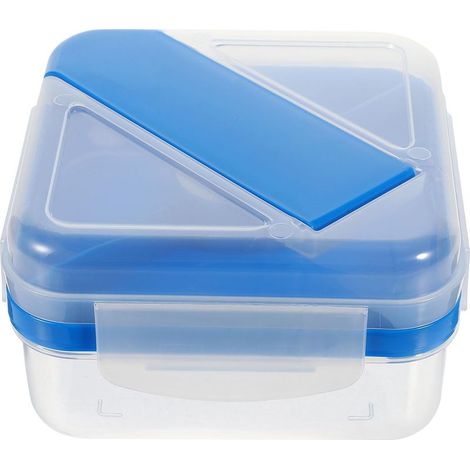 Petite boîte à bento bleue en plastique de 1100 ml, compatible (1/5)