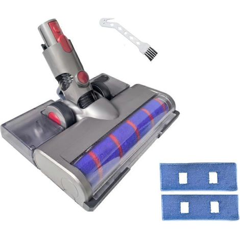 Pour aspirateurs V15 V11 V10 V8 V7 : tête de brosse à rouleau souple avec détecteur de poussière et réservoir d'eau, tampons de nettoyage (1/5)