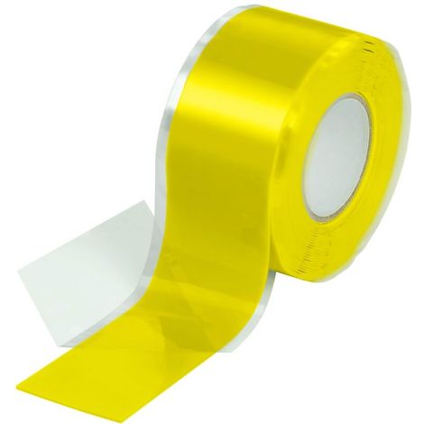 Yellow 1x 3 m self-adhesive silicone tape (self-adhesive, self-curing), insulating tape and sealing tape (water, air), 25 mm wide,...