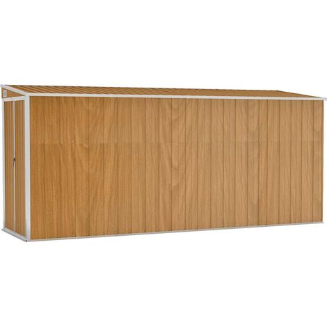 Maison Exclusive - Casetta da giardino a muro marrone 118x382x178 cm in acciaio zincato (1/5)