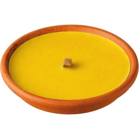 Regalo Italiano Candela Citronella Terracotta D 15,5 Cm H 2,5 Cm 1 Pz