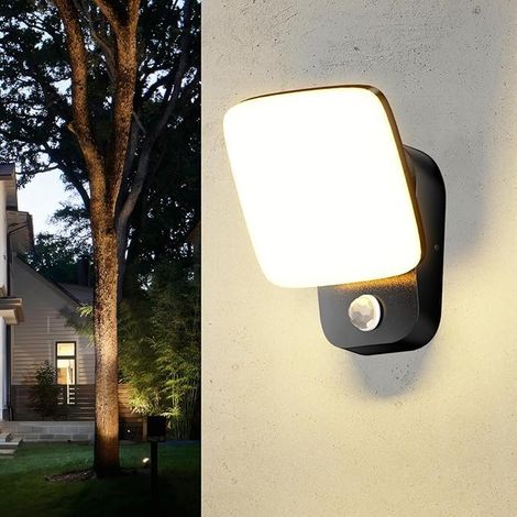 18W Applique Murale Exterieur LED Eclairage Exterieur avec Detecteur - Étanche IP65 Interieur 3000K Lampe Murale avec Pivotant à 360° Panneau LED