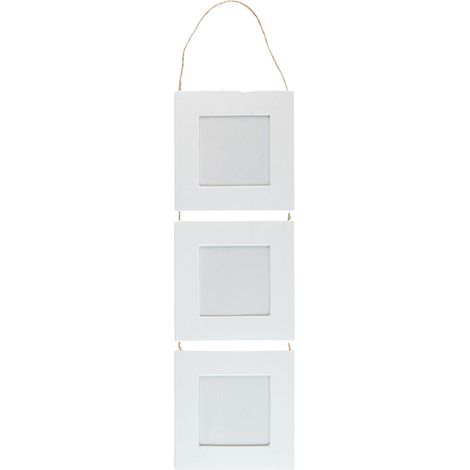 Cadre photo en carton triple 12,5 x 12,5 cm Blanc
