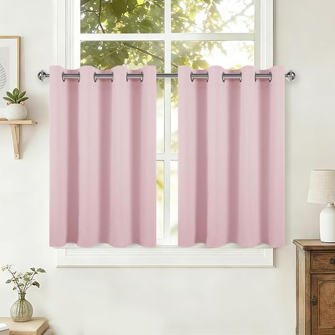 DWCN Rideaux opaques pour petites fenêtres, 90 x 120 cm, rose pâle (1/5)