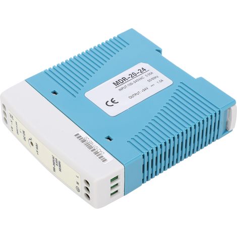 Alimentation Din-Rail 24V 20W 1A Ultra-Plat MDR-20-24, Transformateur Rail DIN 100-240VAC (1/5)