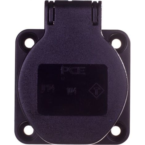 Presa da pannello 10/16A 2P+Z 230V nera IP54 104-0ss