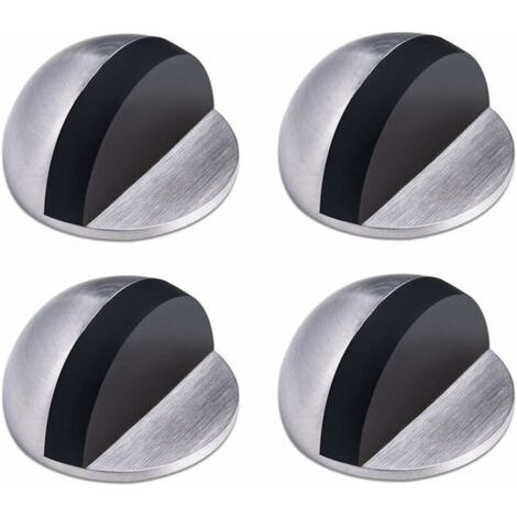 Butée de Porte,Arret de Porte en Acier Inoxydable,Butée de Porte Adhesive,Butoir Porte au Sol,Butée de Porte en Caoutchouc ,Demi Lune Bloc Porte, pour la Maison et le Bureau,4 Pièces