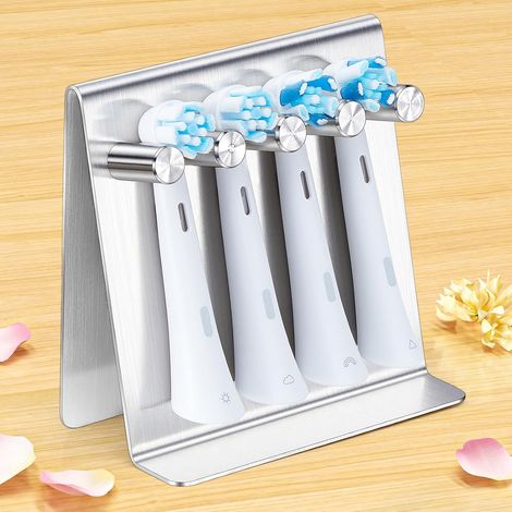 Electric Toothbrush Holder, Bathroom Electric Toothbrush Holder, Wall Mounted Toothbrush Holder, Self Adhesive Toothbrush Storage (Silver, Medium) (1/5)