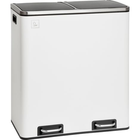 SVITA TM2X30 Treteimer 60 Liter Abfalleimer Küchen-Ordnung Weiß