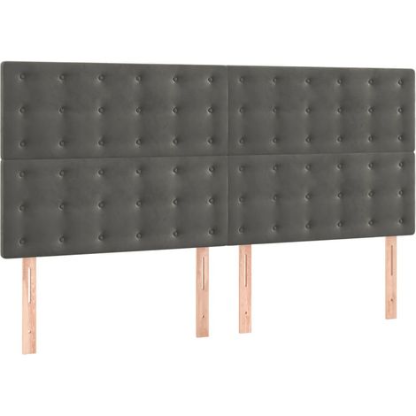 Maison Exclusive - Tête de lit Gris foncé 200 x 5 x 118/128 cm Velours (1/5)