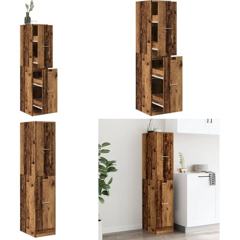 vidaXL Apothekerschrank Altholz-Optik 30x41x144,5 cm Holzwerkstoff (1/5)