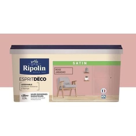 Pintura interior satinada Ripolin Esprit Déco Rosa 2,5 L ultra cubriente monocapa (1/4)