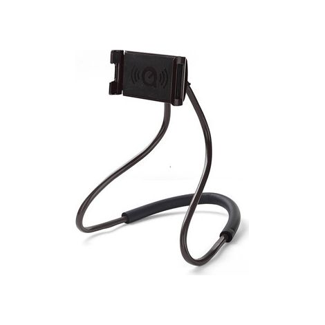 Sollbry Support universel pour téléphone portable intelligent, à suspendre au cou, support flexible pour paresseux, rotation libre pour plusieurs fonctions (noir), 60 cm (1/3)