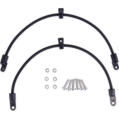 Supports de pagaie élastiques de 12 pouces pour 2 kayaks de pêche marins noirs avec porte-cannes (1/4)
