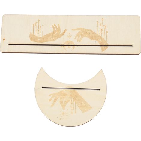 2-teiliger Tarotkartenständer aus Holz, Mond- und Rechteckfuß, stabile Kartenpräsentation (1/5)
