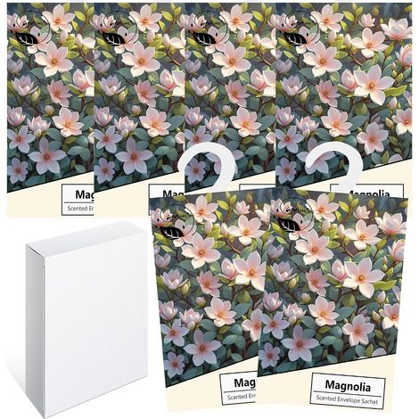 Pack of 6 Scented Sachets for Wardrobe - Lavender - Car Fragrance Cupboard - Scented Wardrobe - Home Fragrance - Deodorising Clothes Wardrobe (Magnolia) (1/5)