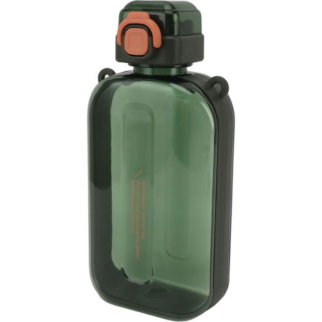 750 ml schlanke Silikon-Trinkflasche mit Tragegurt, flache Trinkflasche für Outdoor-Sportarten, grün (1/5)