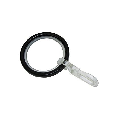 Gardinia 31035 Anello per Tende con Inserti Scorrevoli, Metallo, Nero, 20 x 4 mm, confezione da 10 unità (1/4)