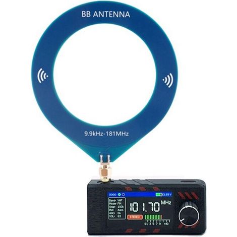 Geeignet für das tragbare Radio SI4732, 0,5-108 MHz LSB USB AM/FM Vollbandempfänger, 1,9-Zoll-IPS-Bildschirm, mit Kurzwellen-/Mittelwellen-/VHF-Antenne.