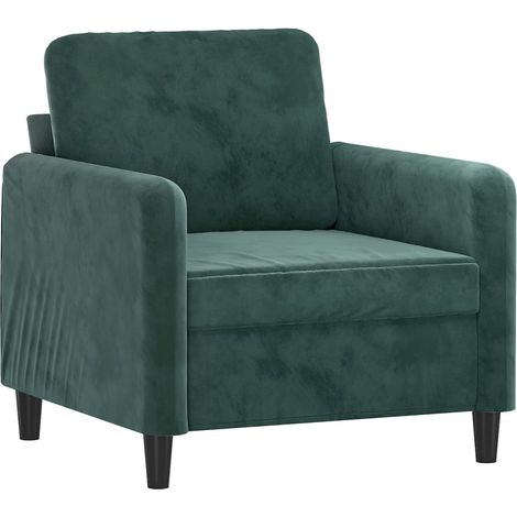 Fauteuil de Salon，Chaise，Fauteuil Vert foncé 60 cm Velours CFW556641 (1/5)
