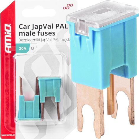 Fusibili per auto Japval PAL maschio, 2 pezzi, 20A, amio-03405 (1/4)