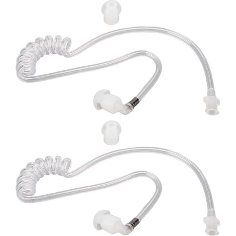 Tuyau acoustique de rechange confortable, détachable transparent pour casque Motorola radio bidirectionnelle, lot de 2 (1/5)