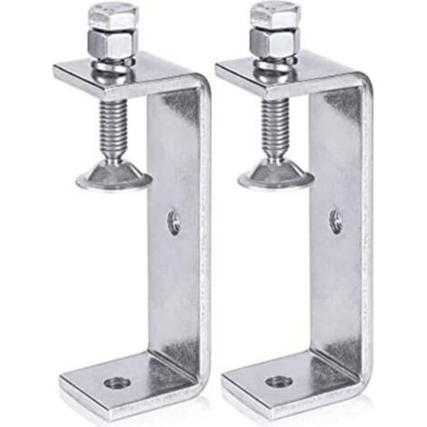 2Pcs C Clamps 100MM, Stainless Steel C Clamp, C Clamp Wood Clamp with Wide Jaw Openings for Welding Carpenter Home Assembly, Cabinet Making (1/4)