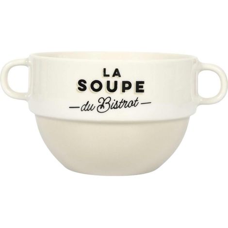 Bistrot-Suppenschüssel mit Henkeln, beige, 450