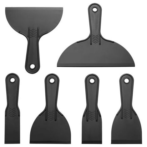 6 Pcs Spatule Enduit Spatule Bricolage,Spatule Plastique Spatules en Acier Inoxydable, Spatule Mastic, Spatule a Enduir- 38/50/76/102/152/203mm