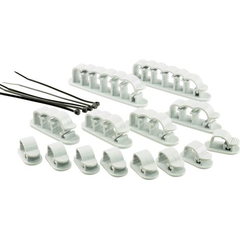 TRU COMPONENTS WCM-SET-TT Kabelhalter selbstklebend 1386629 Transparent 19 St.