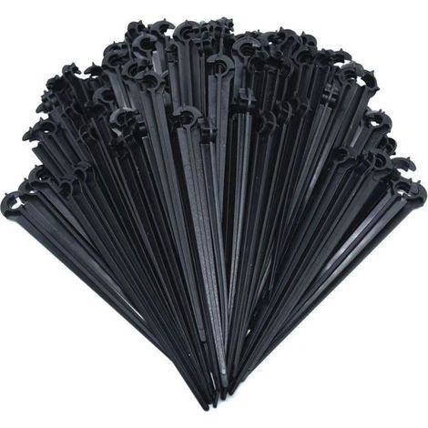 50 pcs Support de Tuyau Fixation au Sol pour piquets C Support de tiges Fixes pour Tuyau d'irrigation et Tuyau d'arrosage de Jardin (1/4)