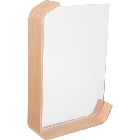Cadre Photo Flottant en Acrylique et Bois Beige, Double Face avec Design en L, Transparence, pour Décoration Moderne de Table et Maison (1/5)