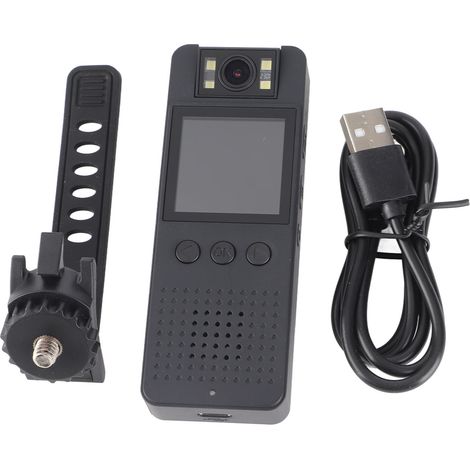 Caméra piéton HD 1080p avec objectif rotatif 180° et WiFi, enregistreur vidéo portable à clip dorsal pour sécurité et forces de l'ordre (1/5)