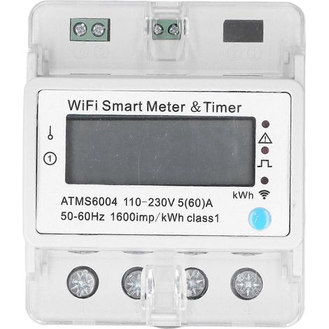 Intelligenter Energiemonitor, App-Steuerung, Echtzeitüberwachung, einstellbarer WLAN-Smart-Meter, AC110–230 V, 4-polig