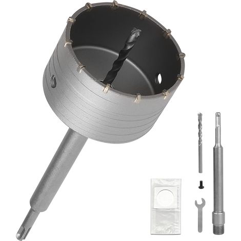 110mm Scie Cloche Beton, avec 220mm Rallonge SDS PLUS et Foret de Centrage, Carotteuse Beton, Trépan Béton Multi Matériaux, Scie Cloche pour Maçonnerie Pierres, Ciment, Brique (1/5)