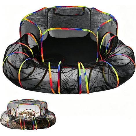 Tunnel d'extérieur pliable 2 en 1 pour chatons, chiots, lapins (1/5)