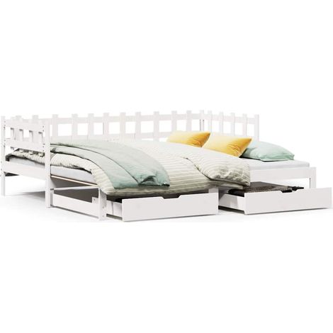 Maison Exclusive - Sofá cama nido con cajones sin colchón blanco