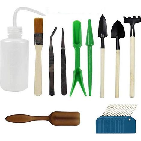 Ensemble d'outils de jardin pour la transplantation et le semis de plantes succulentes - Comprend un semoir, un pot, un foret et un plantule. (1/5)