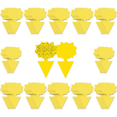 60 pièges à mouches/pièges à mouches collants/plaques collantes à insectes (jaunes) (1/5)