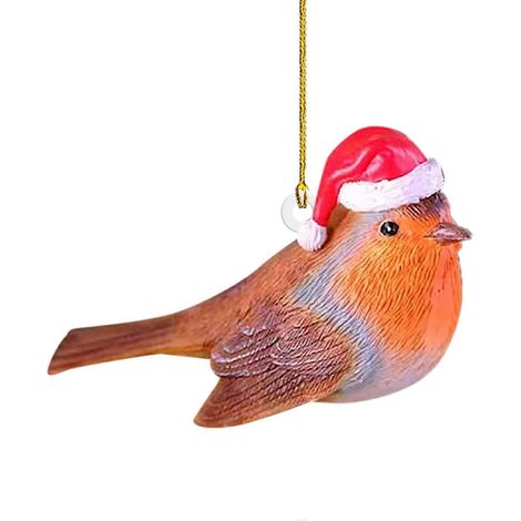 Décoration de sapin de Noël en forme d'animal, boules de Noël amusantes en acrylique avec chapeau d'animal, taille unique, modèle D (1/5)