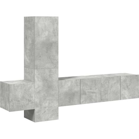 Maison Exclusive - 5-tlg. TV-Schrank-Set Betongrau Holzwerkstoff (1/5)