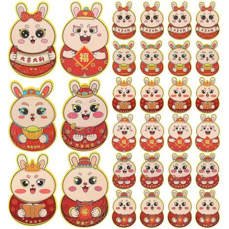 30 Glücksumschläge für Partys, Hochzeiten, Chinesisches Neujahr (Hongbao) – 14,50 x 9,50 x 0,10 cm (1/4)