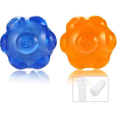 Balles en caoutchouc résistantes et rebondissantes pour animaux de compagnie, indestructibles, pour l'exercice et le jeu (2 balles)