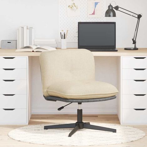 Chaise pivotante de bureau,Fauteuil de bureau, Chaise Gaming Crème Tissu CFW69819 (1/5)