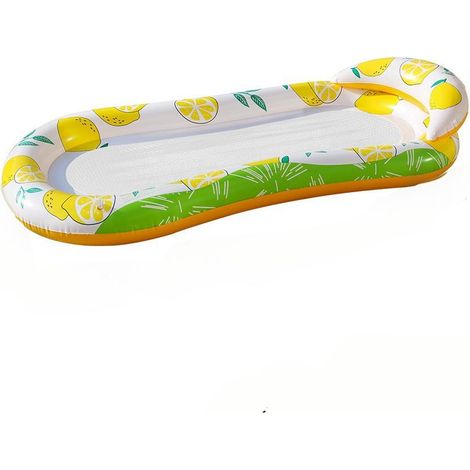 Silla flotante inflable para piscina, cama flotante inflable de PVC, hamaca inflable, hamaca flotante con cabecero, flotadores y colchón, silla flotante para piscina