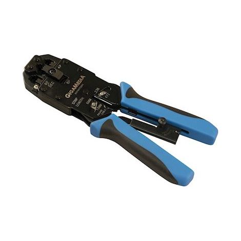 pince à sertir - a cliquet - pour connecteur modular 4, 6, 6dec et 8 points - gigamédia 907hsts201