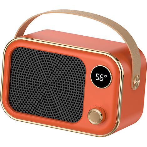 Chauffage d'appoint électrique haute puissance PTC en céramique, mini ventilateur portable pour la maison et le bureau, prise UE 220 V, orange (1/5)