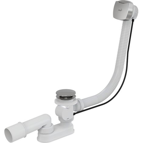 Alca - Conjunto de desagüe y rebosadero para bañera, longitud 570 mm, cromo A51CRM