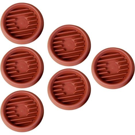 Bac à fleurs rouge brique diamètre intérieur 9.5 cm 6 ronds en plastique adapté aux plantes bac de drainage épais (1/4)